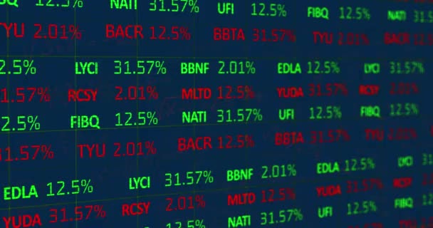 Animatie Van Rode Groene Kleur Trading Board Raster Patroon Tegen — Stockvideo
