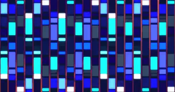 Animação Sqaures Mosaico Azul Brilhando Padrão Sem Costura Contra Fundo — Vídeo de Stock