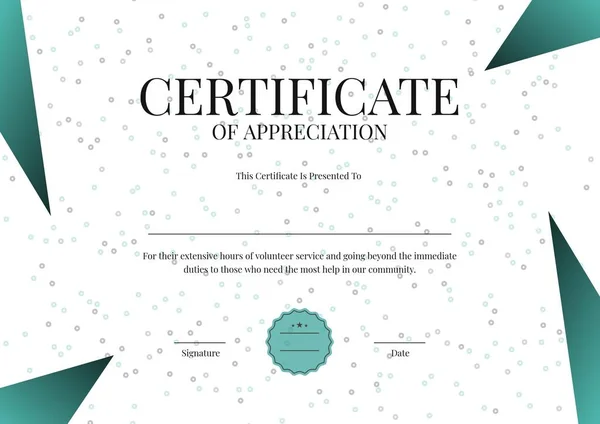 Illustration Certificate Appreciation Certificate Presented Text White Template Copy Space — Stock Photo, Image