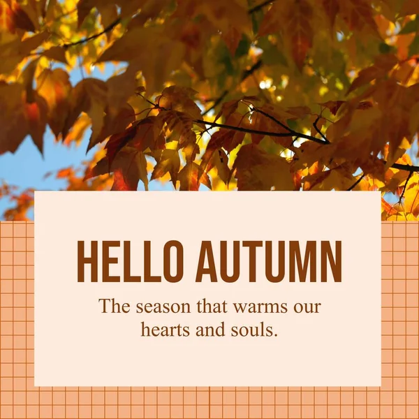 Dobrý Den Podzim Období Které Zahřívá Naše Srdce Duše Text — Stock fotografie