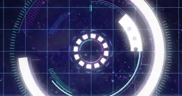 Animation Grid Pattern Circles Arc Reactor Abstract Background Digitally Generated — Stock Video