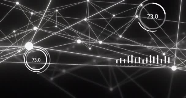 Animation Des Hellweißen Netzwerks Und Der Datenverarbeitung Über Entfernte Netzwerke — Stockvideo