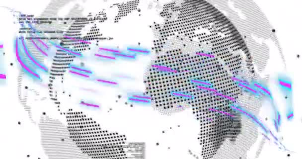 지구본 데이터 애니메이션 글로벌 디지털 인터페이스 컴퓨팅 데이터 디지털 비디오 — 비디오