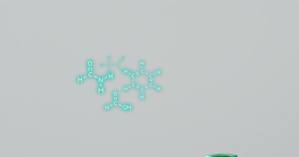 Dna鎖のアニメーションは Hpvワクチンの上に図を描く 医療研究 技術の概念デジタル生成ビデオ — ストック動画
