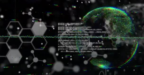 이상의 그래프 애니메이션 Dna Helix 형성하는 배경에 주위의 세계화 보고서 — 비디오