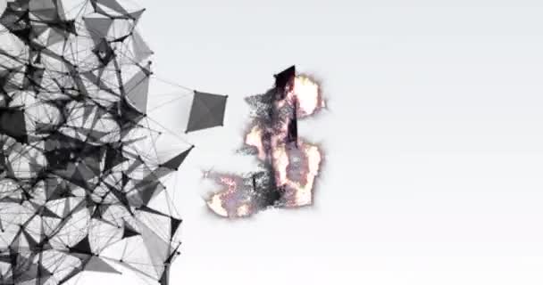 Анимация Текста Над Связными Точками Образующими Абстрактные Формы Земной Шар — стоковое видео