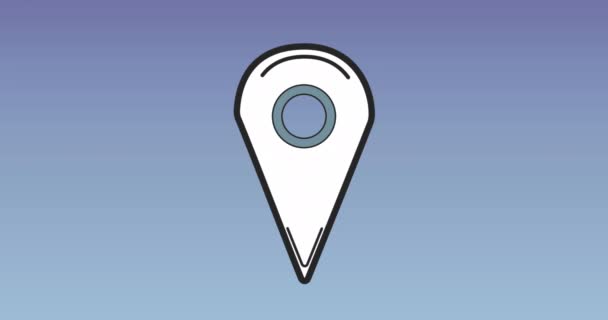 Animation Location Pin Icon Copy Space Kék Gradiens Háttérrel Közösségi — Stock videók