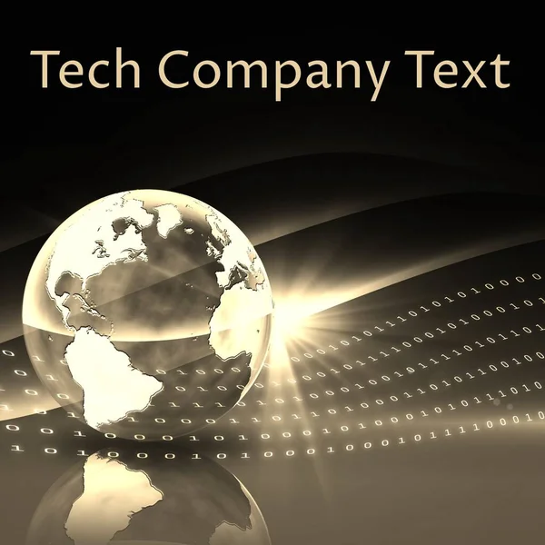 Firma Techniczna Przechowująca Przestrzeń Tekstową Globusem Danymi Binarnymi Światłami Czarnym — Zdjęcie stockowe