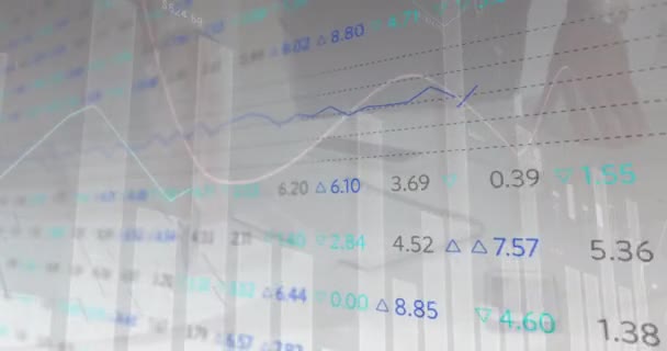 Animación Del Procesamiento Datos Financieros Sobre Fondo Gris Concepto Global — Vídeos de Stock