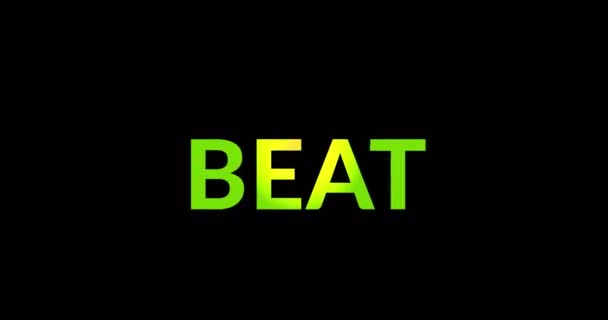 Animace Beat Textu Přes Neonové Světelné Stopy Černém Pozadí Global — Stock video
