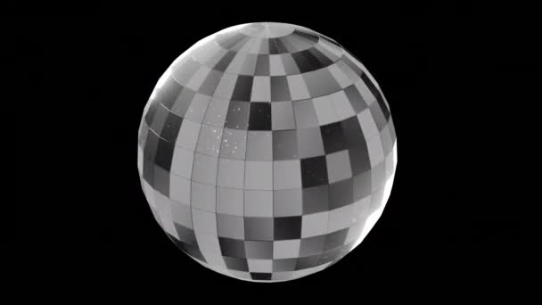 Κινούμενο Σχέδιο Disco Mirror Ball Πάνω Από Neon Light Μονοπάτια — Αρχείο Βίντεο