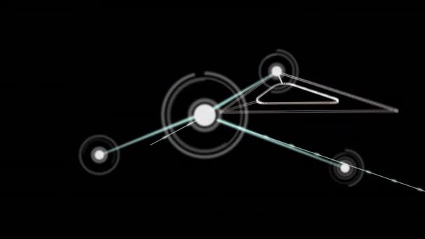 배경의 스퀘어 아이콘의 애니메이션 디지털 인터페이스 디지털 비디오 — 비디오