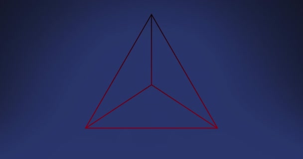 Animação Linhas Triângulo Contra Fundo Azul Digitalmente Gerado Holograma Ilustração — Vídeo de Stock