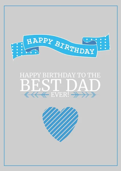 Composition Happy Birthday Dad Text Heart Grey Background Happy Birthday — Stock Photo, Image
