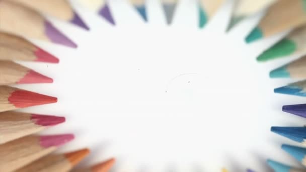 Анімація Тексту Назад Школи Над Різнокольоровими Олівцями Освіта Навчання Концепція — стокове відео