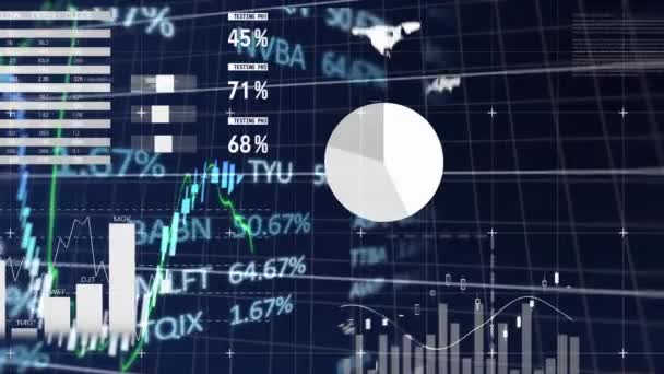 Animation Statistics Financial Data Processing Grid Global Business Finances Computing — 비디오