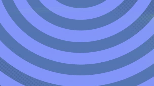 シームレスなループ上で動く青と紫の同心円状の縞模様のアニメーション パターン 動きの概念デジタル生成されたビデオ — ストック動画