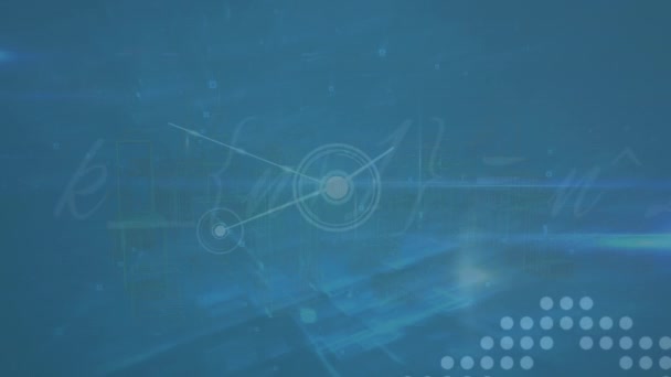 Animacja Sieci Połączeń Przetwarzania Danych Niebieskim Tle Koncepcja Globalnego Biznesu — Wideo stockowe
