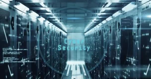 Animação Banner Texto Segurança Cibernética Scanner Impressão Digital Biométrica Contra — Vídeo de Stock