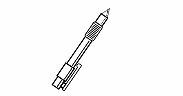 Illustratie Van Zwart Geschetste Pen Met Kopieerruimte Witte Achtergrond School — Stockfoto