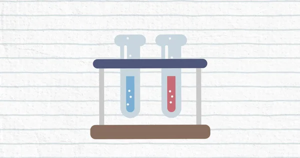 Kimya Test Tüplerinin Birleşimi Kağıt Arka Planda Hüküm Sürdü Okul — Stok fotoğraf