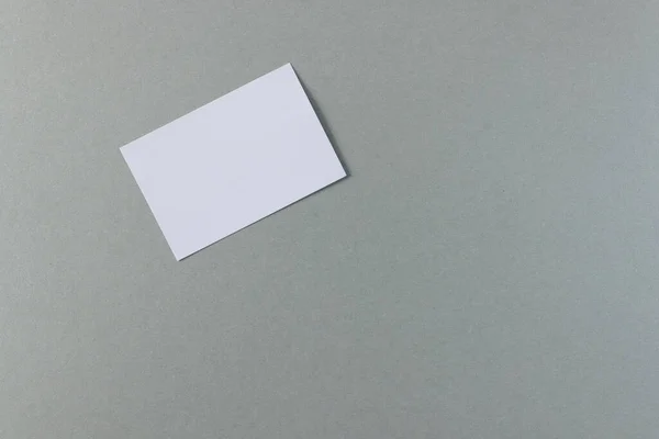 Wit Visitekaartje Met Kopieerruimte Grijze Achtergrond Business Visitekaartje Briefpapier Schrijfruimte — Stockfoto