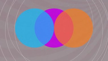 Kıvrımlı çizgiler ve dairelerle değişen desenlerin animasyonu. Soyut, şekil ve şablon konsepti dijital olarak oluşturulmuş video.