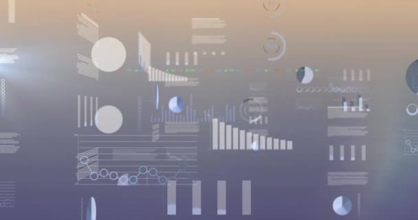 Animacja Przetwarzania Danych Światła Tle Gradientowym Interfejs Komputerowy Koncepcja Technologii — Wideo stockowe