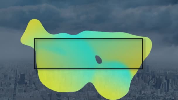 Animation Eines Riesigen Verkaufstextes Über Abstrakten Mustern Über Modernem Stadtbild — Stockvideo