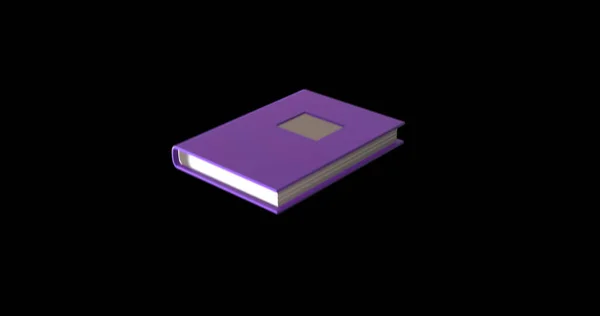 黒の背景に紫色の本のイメージ 学校の概念デジタルで生成された画像 — ストック写真