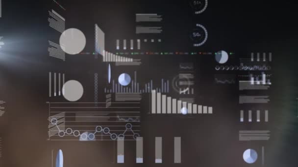 Анимация Обработки Финансовых Данных Темном Фоне Глобальный Бизнес Финансы Вычислительная — стоковое видео