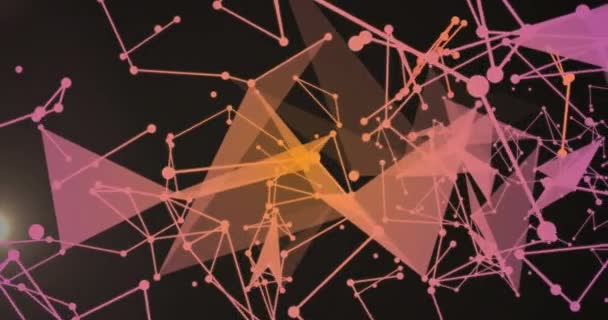 Анимация Сети Соединений Темном Фоне Концепция Глобальных Соединений Вычислительной Техники — стоковое видео