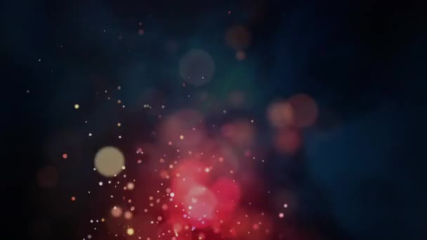 Анімація Сяючих Точкових Вогнів Темному Тлі Світло Рух Концепція Кольору — стокове відео
