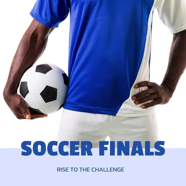英式足球决赛的组合比非洲裔美国男足球运动员更具挑战性 体育和竞赛概念数字生成的图像 — 图库照片