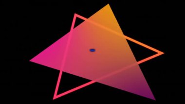 Siyah arkaplandaki neon şekiller yerine wow metninin animasyonu. Dijital olarak oluşturulmuş video oyunu, bağlantılar, hesaplama ve veri işleme kavramı.