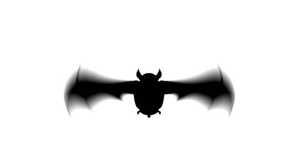 Batman Flyger Vit Bakgrund För Halloween — Stockvideo