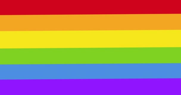 爱情的动画是爱的文字 跨越彩虹的心和背景 Pride Month Lgbtq Human Rights Equality Concept Digital — 图库视频影像