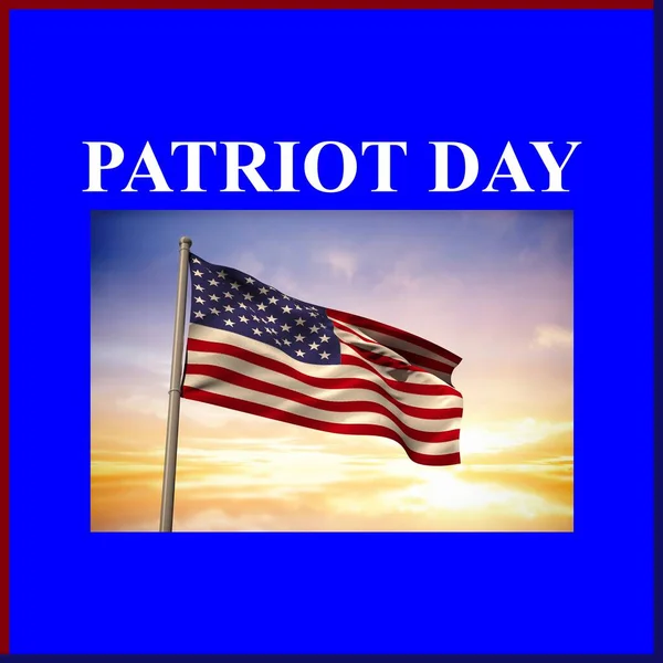 Skład Patriotyczny Dzień Tekst Nad Narodowy Flaga Usa Patriot Day — Zdjęcie stockowe