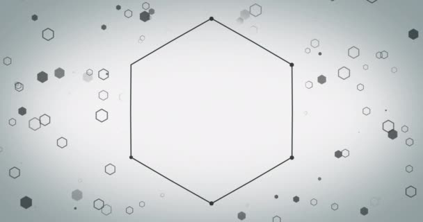 白を背景に六角形上の電話アイコンのアニメーション パターン デジタルインターフェースの概念デジタル生成されたビデオ — ストック動画