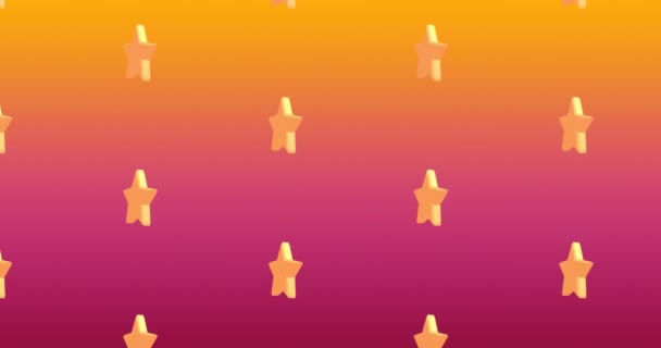 Animáció Sárga Csillag Ikonok Ismétlődő Narancssárga Piros Háttér Kivonat Szín — Stock videók