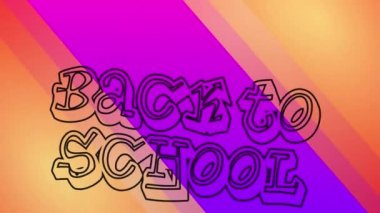 Pembe ve turuncu çizgili iki okul mesajının animasyonu. Eğitim, öğrenim ve okul kavramı dijital olarak oluşturulmuş video.