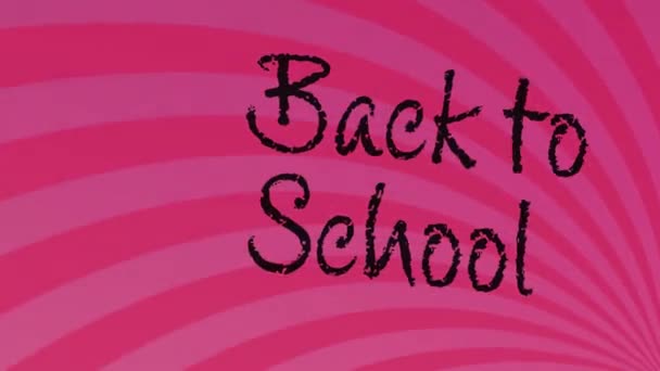 Animation Back Two School Text Pink Stripes Spinning Education Learning — Αρχείο Βίντεο
