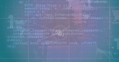 Bağlantı ağı üzerinden veri işleme animasyonu. Küresel iş, finans, hesaplama ve veri işleme kavramı dijital olarak oluşturulmuş video.