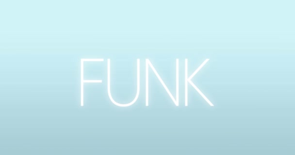 Animation Funk Text Blue Background Global Music Social Media Computing — Stok video