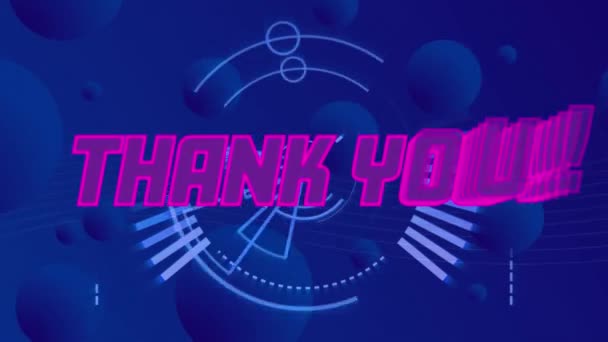 Animation Thank You Text Loading Circles Computer Language Circles Blue — Vídeo de Stock