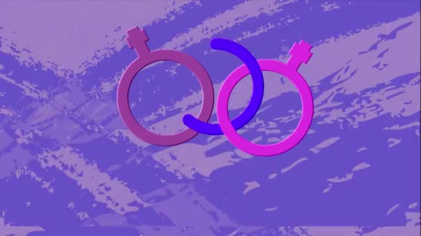 Κινούμενα Σχέδια Του Bisexual Υπογράψει Πάνω Από Μπλε Χρώμα Splash — Αρχείο Βίντεο