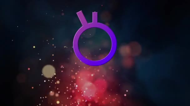 Анімація Трансгендерного Тексту Гендерним Символом Над Точками Абстрактному Тлі Цифрове — стокове відео