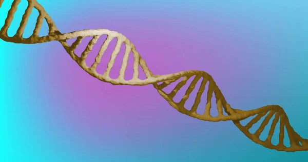 Sarı Dna Bileşimi Mavi Arka Planda Duruyor Bilim Araştırma Genetik — Stok fotoğraf