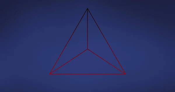 Samenstelling Van Rode Driehoek Vorm Blauwe Achtergrond Vorm Kleur Abstract — Stockfoto
