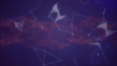 Animation of network of connections and data processing with globe over dark background. Global connections, business, finances, computing and data processing concept digitally generated video.